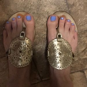 Women’s Size 7.5 Jack Rogers metallic gold flats